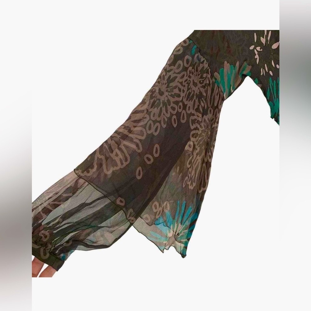 2006 Missoni Metallic Mix Media Silk Dress w Wide leg Sleeves - Picture 11 of 14